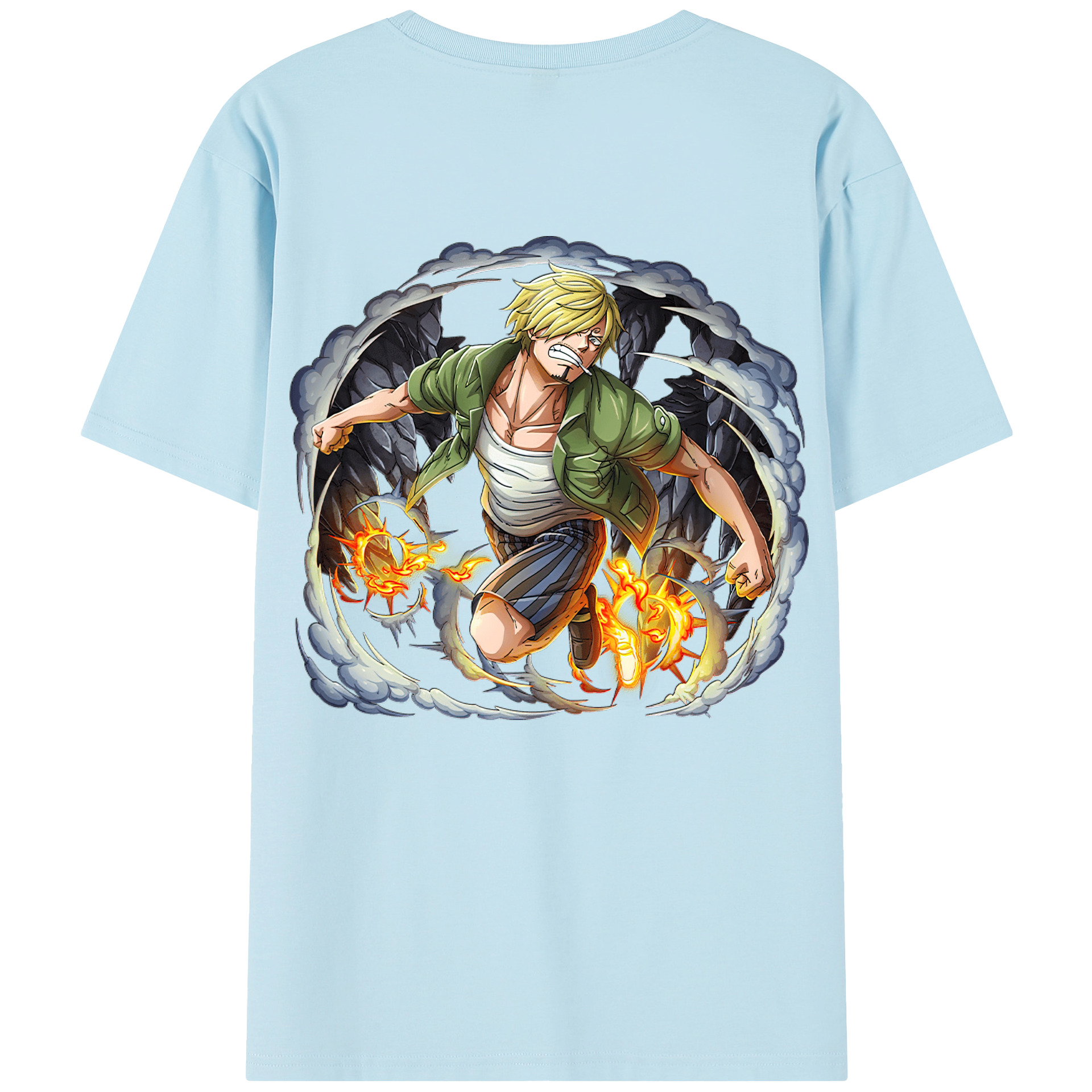 ワンピース サンジ ONE PIECE Sanji 綿100％半袖Tシャツ（背面プリント）